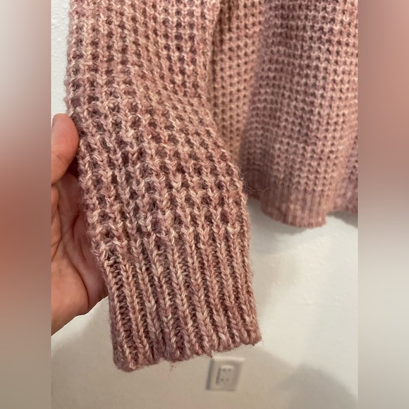American Eagle Outfitters Chunky Knit Mock Neck Oversized Sweater Pink Size XL - Picture 3 of 8